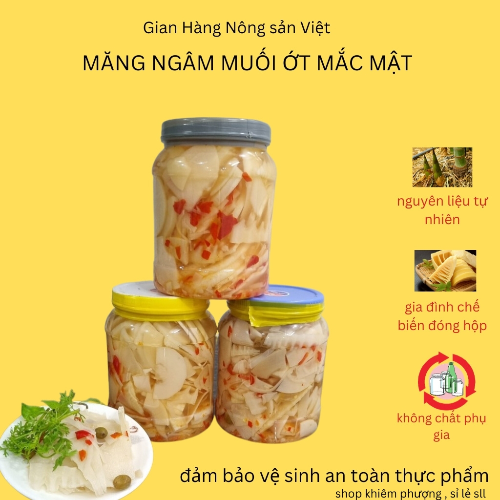 Combo ƯU ĐÃI 2 lọ size 1kg X2 Măng ngâm muối ớt mắc mật thơm ngon giá tốt