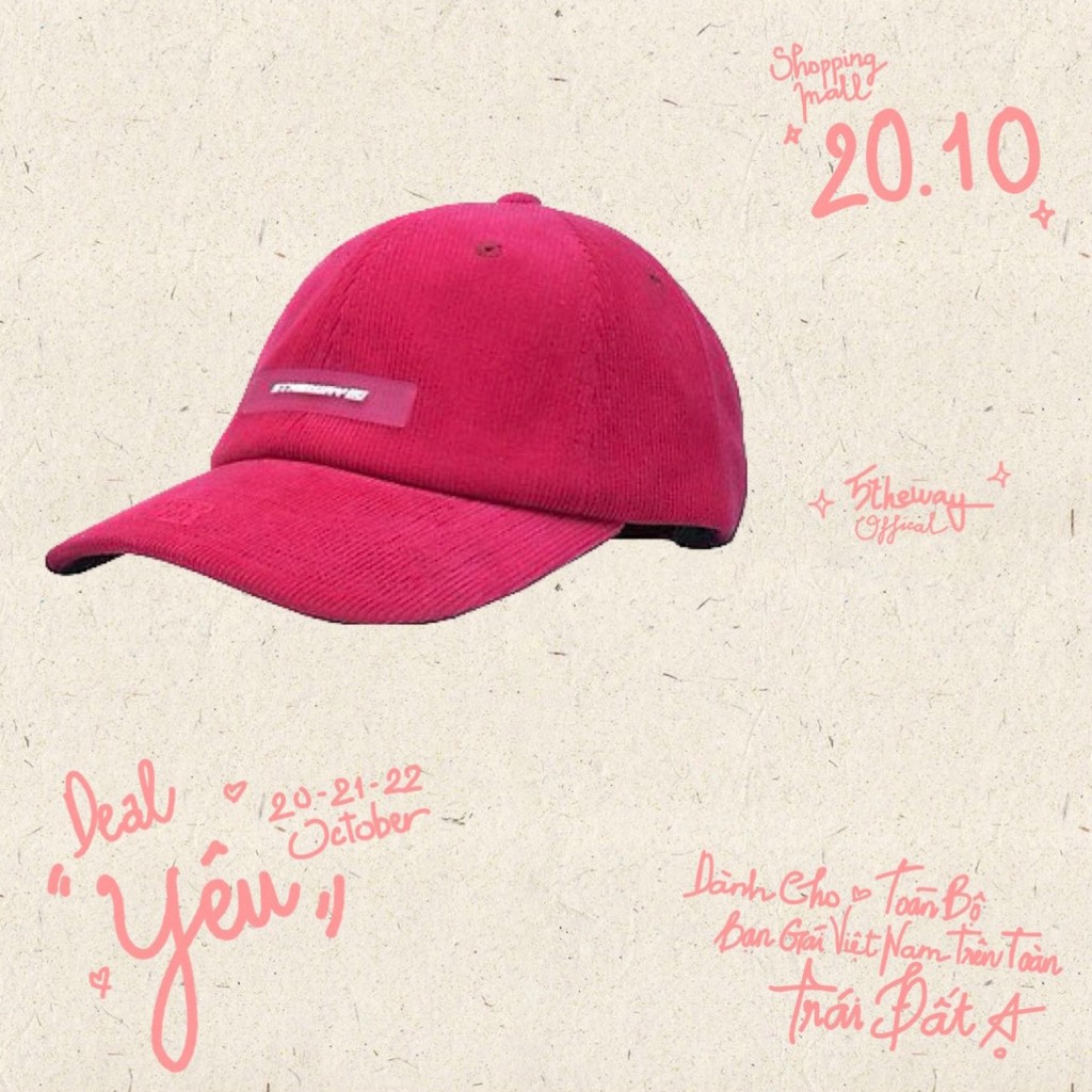 Nón Lưỡi Trai 5THEWAY /over/ CORDUROY DAD CAP chất liêụ vải nhung