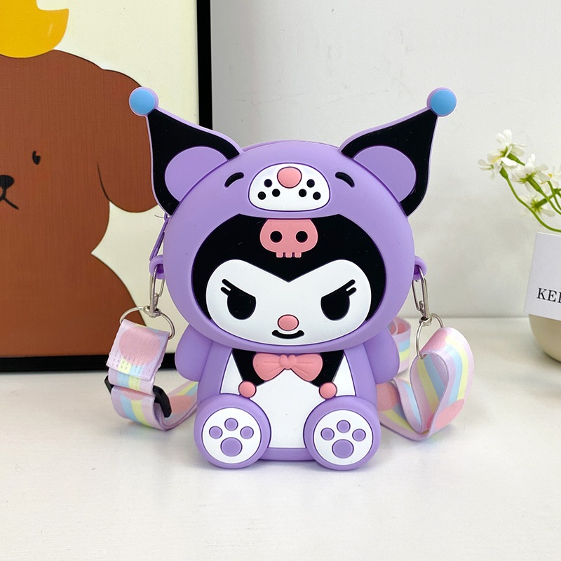 Túi đeo chéo vai bằng Silicon hình Kurumi cho bé gái dễ thương