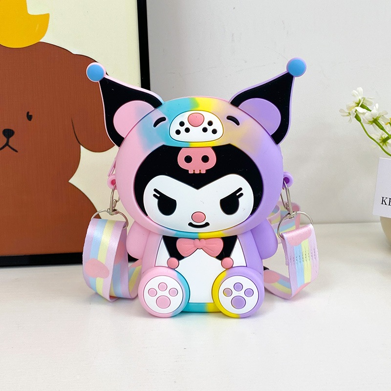 Túi đeo chéo vai bằng Silicon hình Kurumi cho bé gái dễ thương