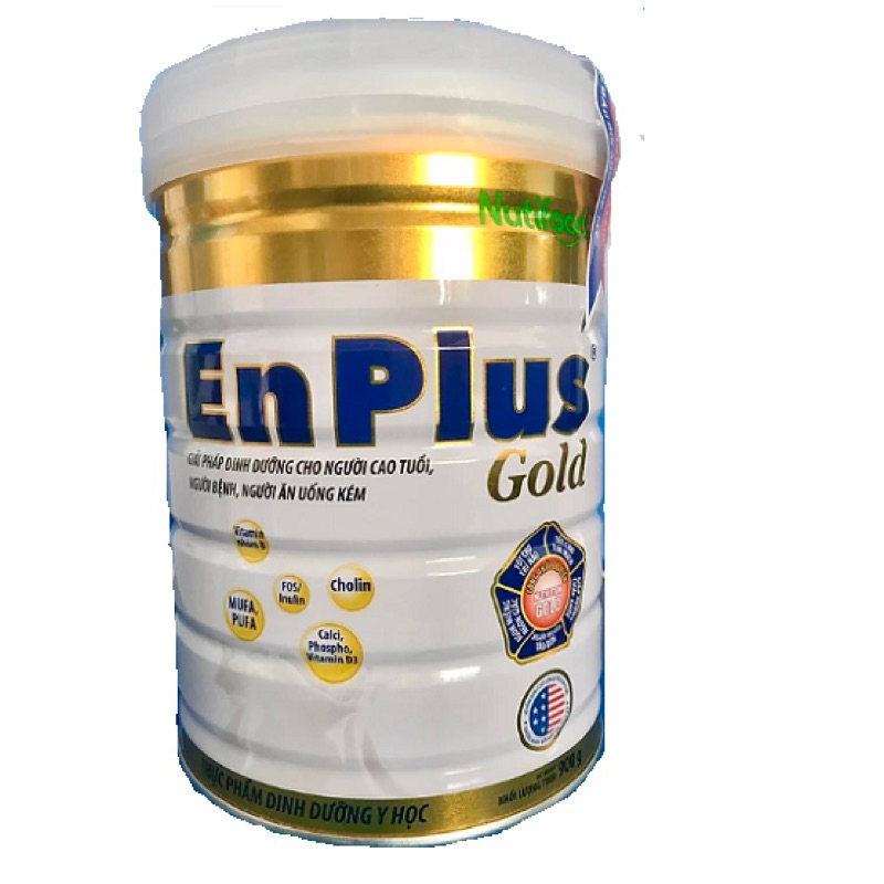 Lon Sữa Bột Dinh Dưỡng Enplus Gold Nutifood 900gr Bổ Sung Dinh Dưỡng Cho Người Cao Tuổi Ăn Uống Kém