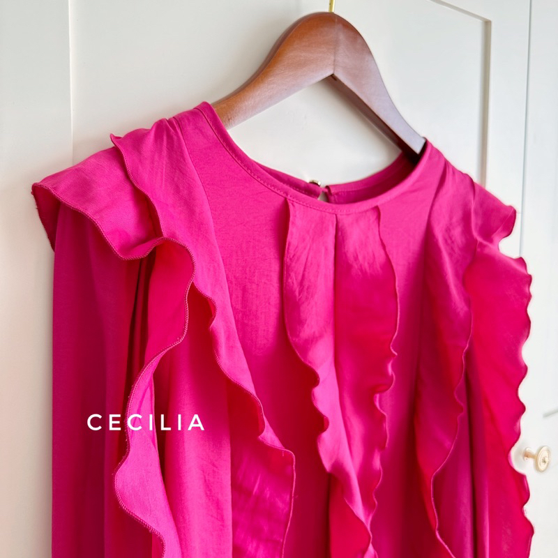 Áo sơ mi bèo dài tay cổ tròn CASSIE By CECILIA  màu sắc, thiết kế tay bồng