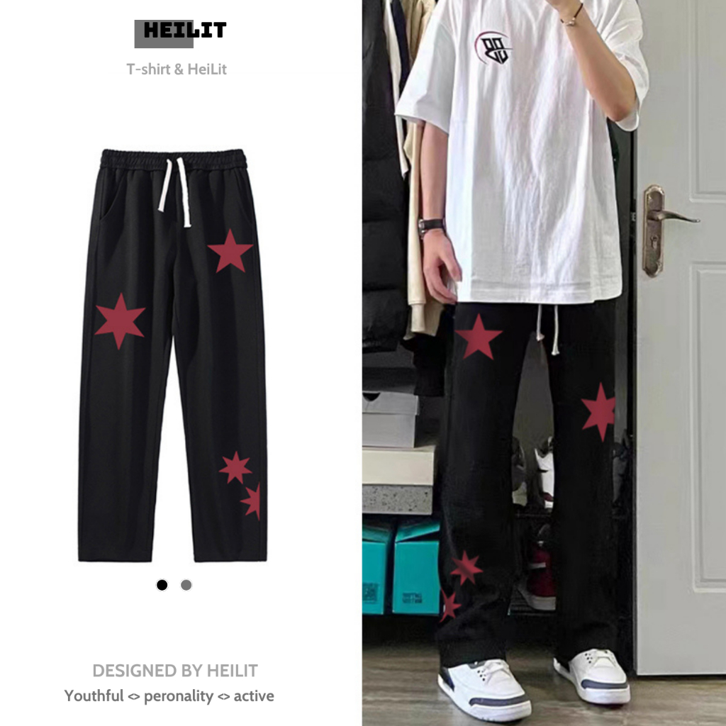 Quần Nỉ Dài Nam Họa Tiết Chữ IMOTDRNK HeiLit Form Ống Rộng Vải Nỉ Dày Dặn