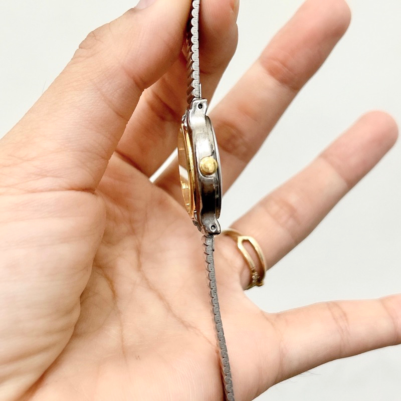 Đồng hồ si nữ máy nhật hiệu Noevip, mặt tròn dây kim loại trắng