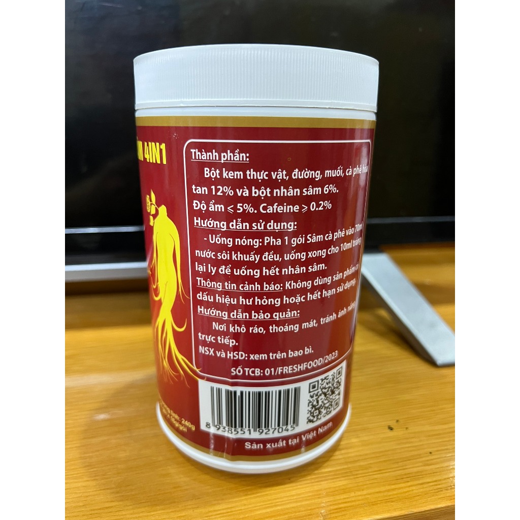 Cà phê bột hòa tan từ nhân sâm Hàn Quốc 4IN1 tốt sức khỏe