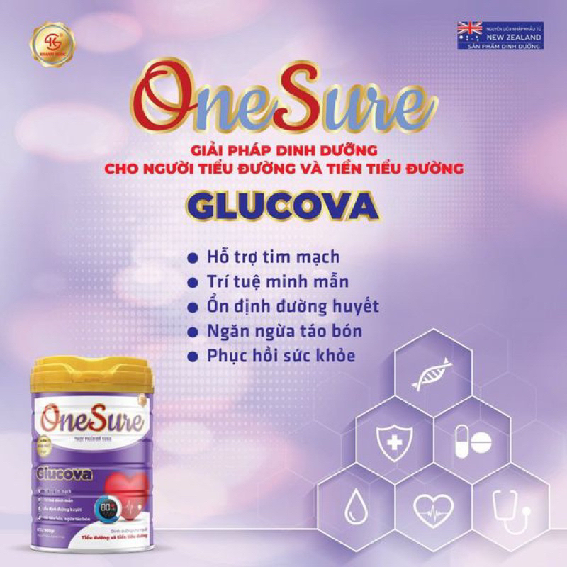 Lon 900g sữa OneSure Glucova .Dinh dưỡng cho người đái tháo đường