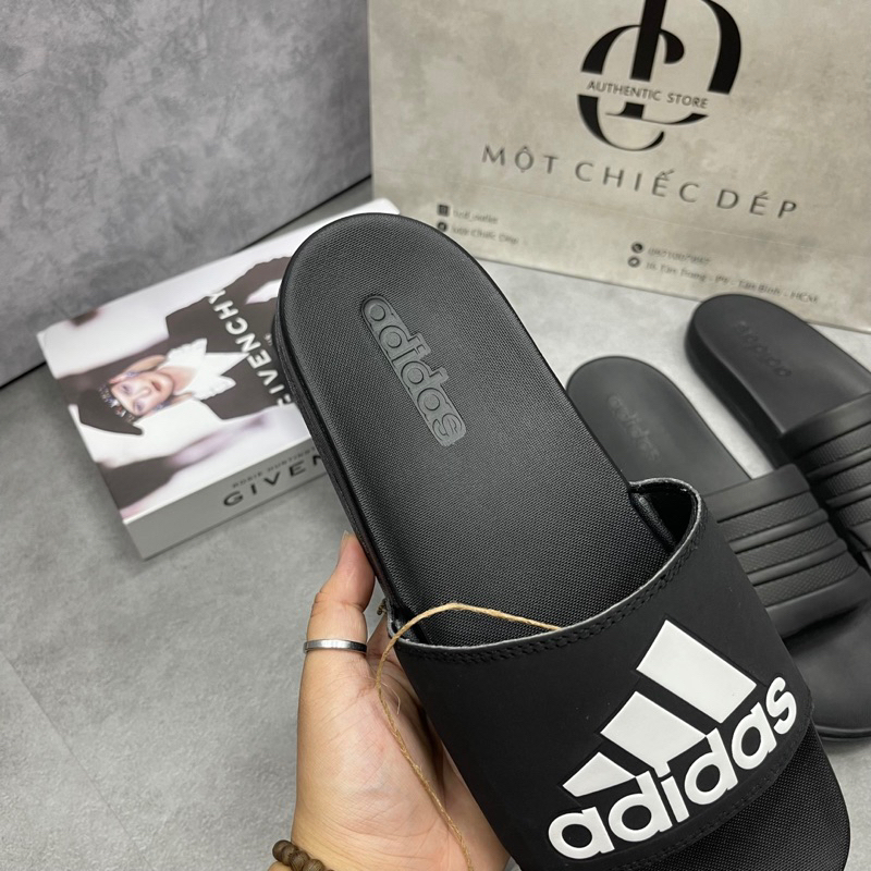 DÉP QUAI NGANG ADILETTE COMFORT LOGO "BLACK WHITE" - CG3425