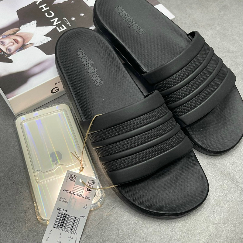 DÉP QUAI NGANG ADILETTE COMFORT LOGO "BLACK WHITE" - CG3425