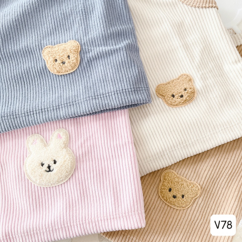 Aminaza - Gile cài chéo tăm in hình gấu