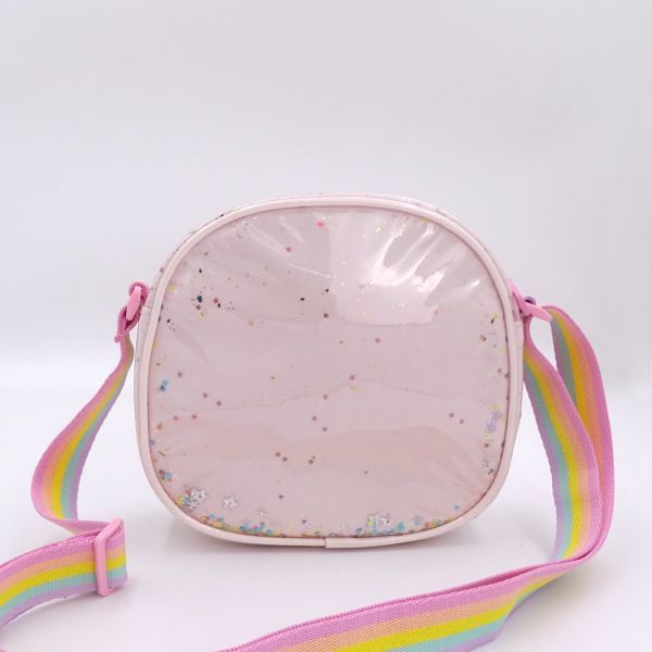 TÚI ĐEO CHÉO CLEVER HIPPO CRA2201 CẦU VỒNG HỒNG NHẠT RAINBOW ART GALAXY