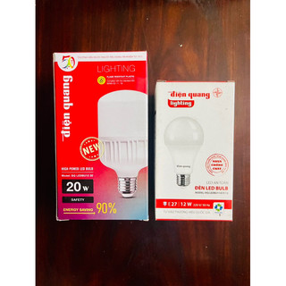 Đèn led bulb điện quang đq công suất vừa 12w, 20w - ánh sáng trắng