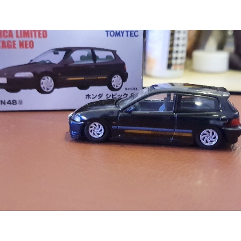 Xe mô hình 1:64, Tomytec Honda Civic Sir, đã khoan gầm, loose, còn hộp zin