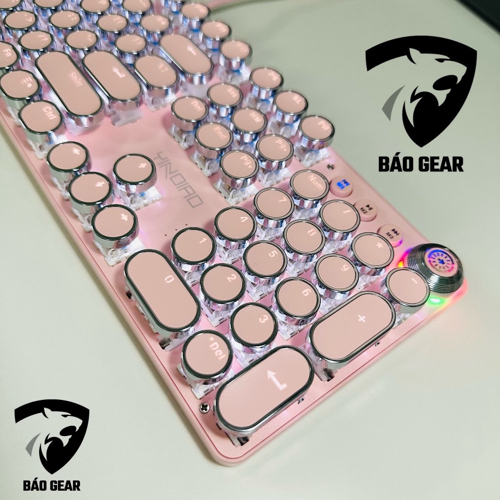 Bàn phím cơ máy tính HỒNG Cute T900 có 10 chế độ LED khác nhau, keybroad blue switch gõ cực đã cho cả pc, laptop