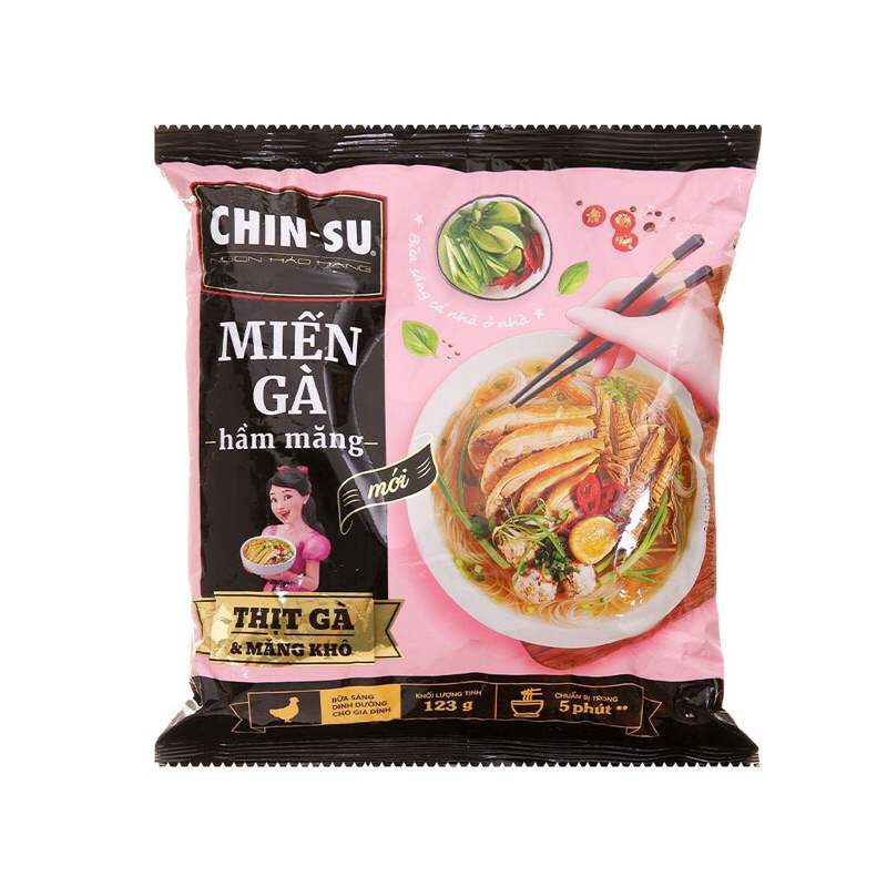 Thùng 15 Gói Miến Gà Hầm Măng Chinsu  123g/Gói