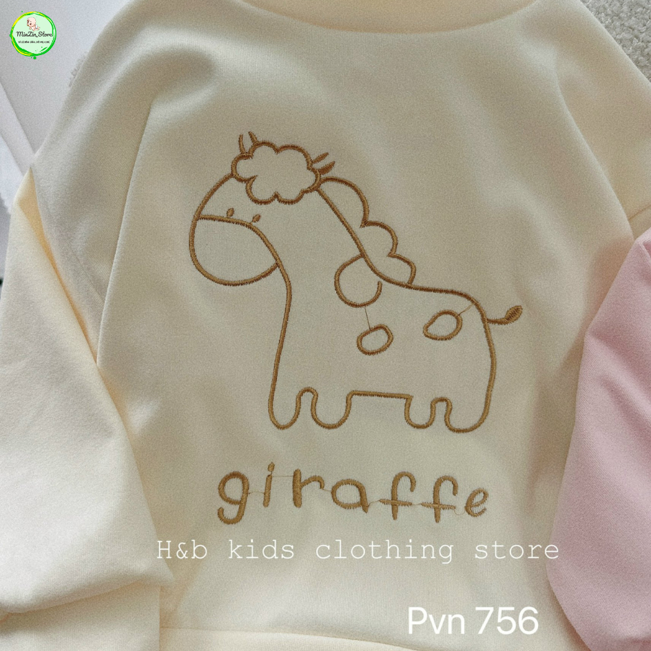 Bộ nỉ lông hình hươu Giraffe, thỏ Rabbit bé gái, bé trai từ 5-19kg