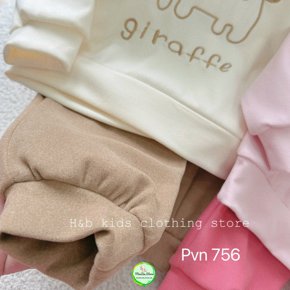 Bộ nỉ lông hình hươu Giraffe, thỏ Rabbit bé gái, bé trai từ 5-19kg