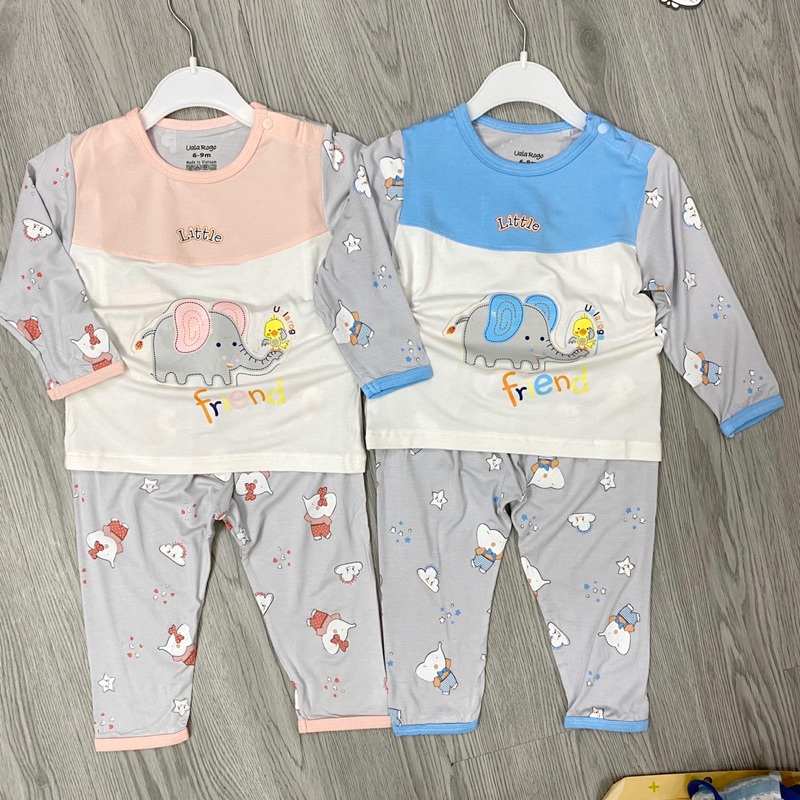 Bộ quần áo dài tay cho be trai bé gái hãng uala rogo