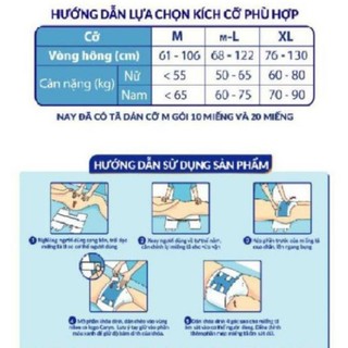 TẢ DÁN CARYN M20 L20 XL20 MIẾNG
