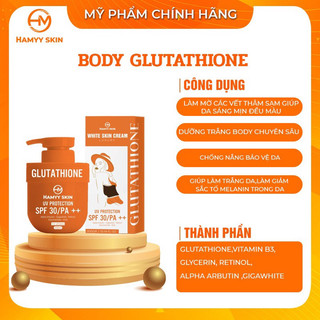 Kem body glutathione hamyyskin ,dưỡng trắng ,sáng da,chống nắng,mịn da