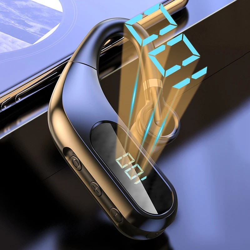 Tai nghe nhét tai GrownTech bluetooth KJ12 HIFI 5.0 có màn hình led thể thao gọn nhẹ chống nước bảo hành 24 tháng