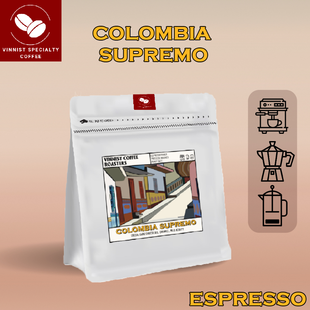 Cà phê Colombia Supremo Arabica Pha Máy Espresso Premium