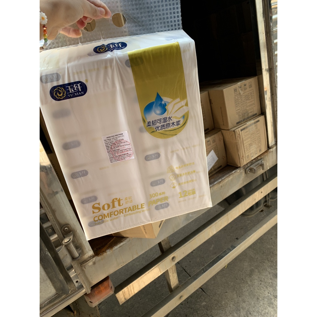 Giấy ăn rút gấu trúc 300 tờ thùng 12 gói cao cấp