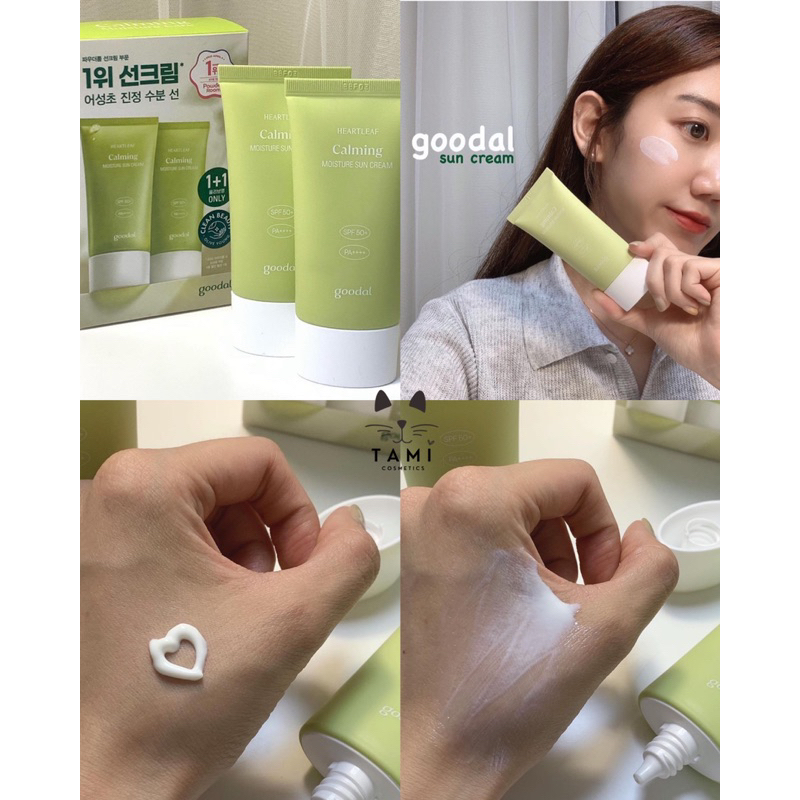 Kem Chống Nắng Goodal Heartleaf Calming Moisture Sun Cream Cho Da Mụn Nhạy Cảm