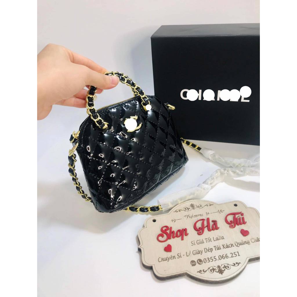 Túi xách chữ X hến bóng new sang hịn hộp nam châm