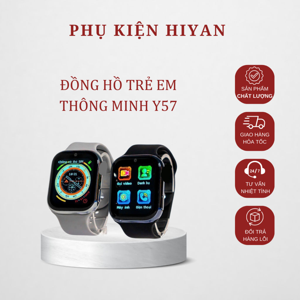 Đồng Hồ Thông Minh Trẻ Em Y57 Cực Hot Nghe gọi Lắp Sim 4G/5G Định Vị | HIYAN