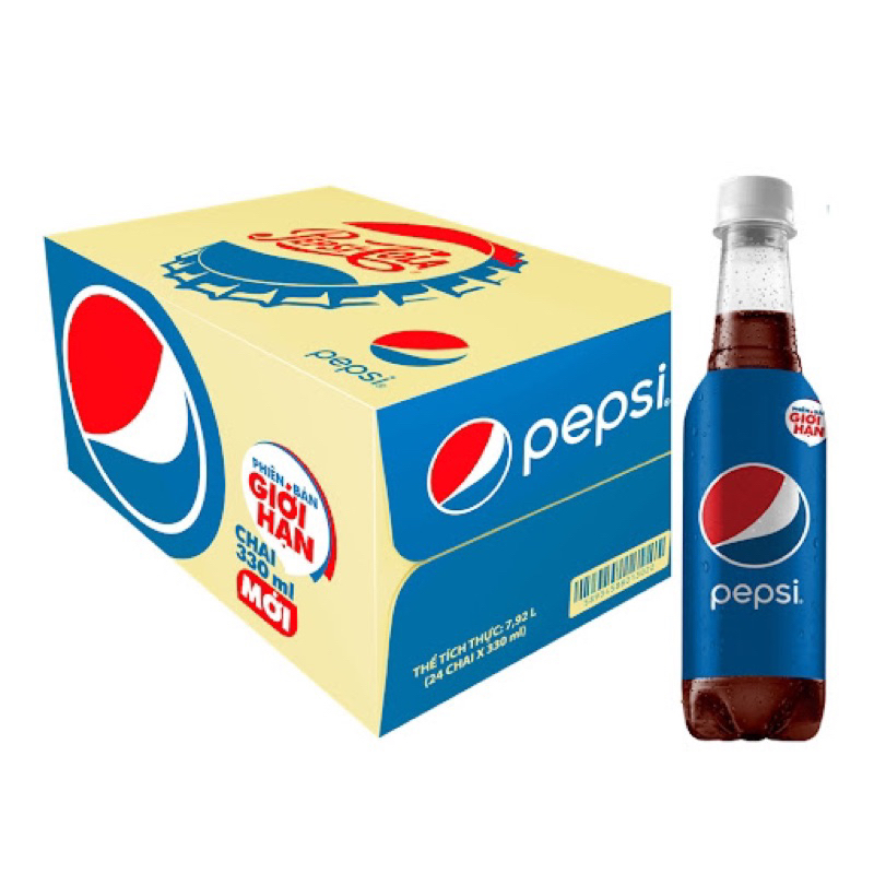 Thùng nước ngọt có Gas Pepsi 24 chai 390ml
