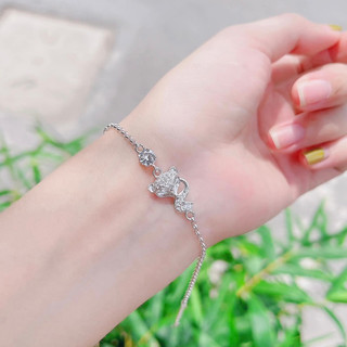 Lắc tay hồ ly bạc ta đính đá sáng bóng - Lắc tay nữ bạc ta - Vàng bạc Khải Khải