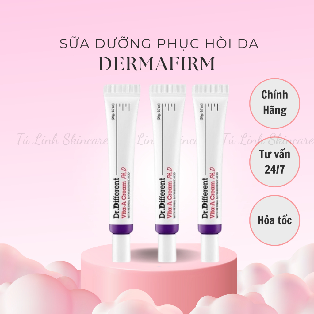 Kem dưỡng trẻ hoá da Dr. Different Retinal Tím Vita- A Cream Ph.D  20g