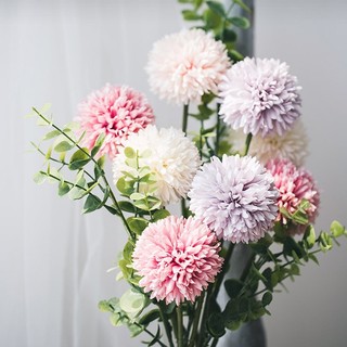 Hoa bồ công anh trang trí màu pastel, hoa cúc pingpong giả decor nhà cửa, tiệc cưới, phụ kiện chụp hình