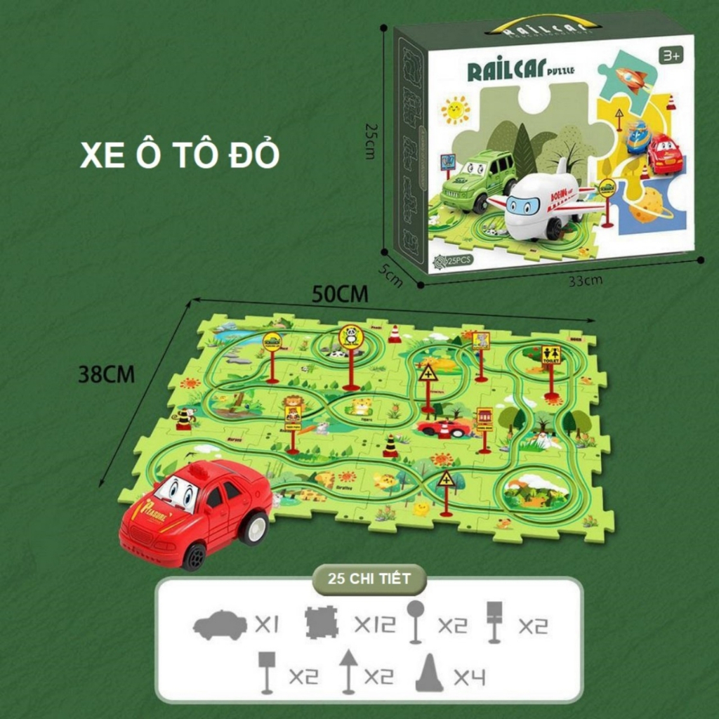 Xe Chạy Trên Đường Ray Cảm Biến, Đồ Chơi Cho Bé