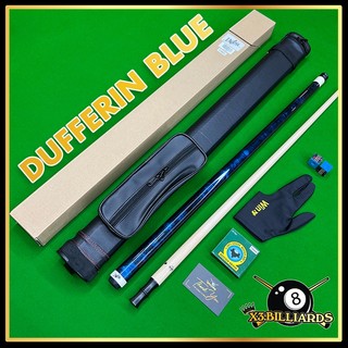 Cơ bida libre dufferin blue phíp adam ngọn công nghệ lip hàng nhập chính hãng đủ bao da gậy bi a, găng tay, lơ và tẩy