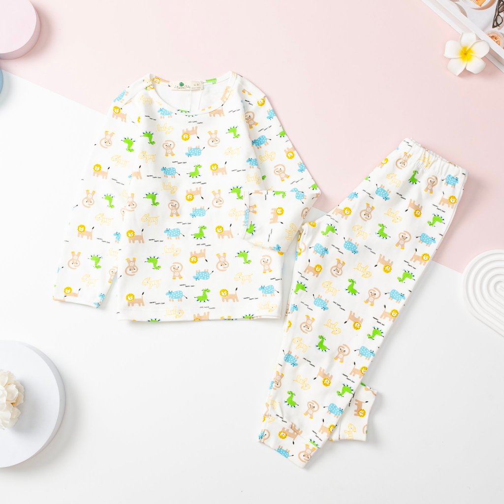 Bộ thun dài tay cho bé trai bé gái LITIBABY siêu mềm đẹp size 12-28kg . Họa tiết cực đẹp