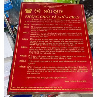 Bộ Bảng Nội Quy Tiêu Lệnh Pccc