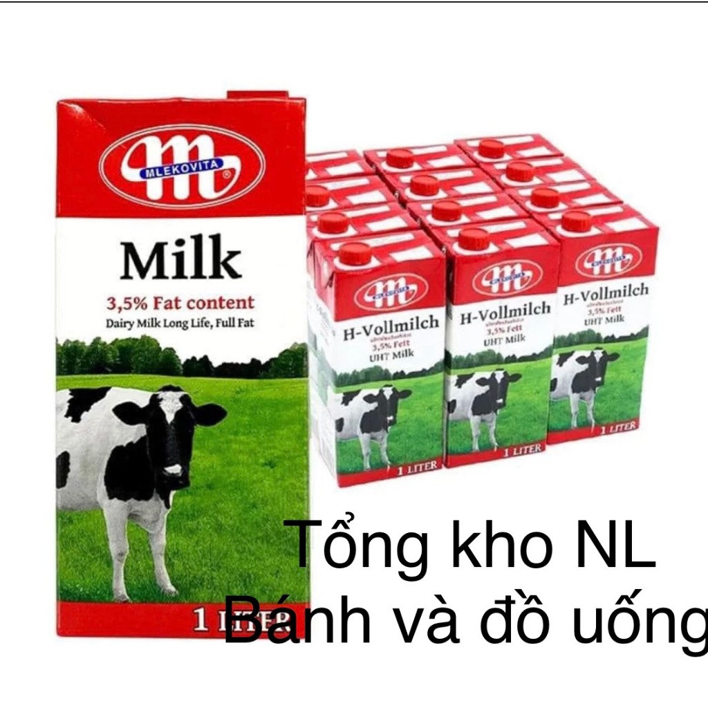 5 hộp 1L sữa tươi nguyên kem 3.5% Ba Lan