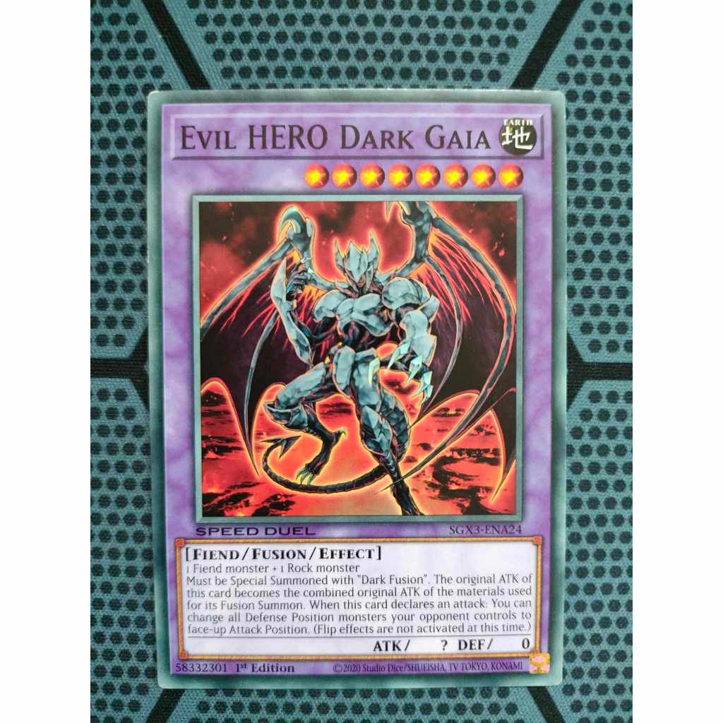 Bài yugioh speed duel - Evil HERO Dark Gaia - SGX3-ENA24 - Common 1st Edition