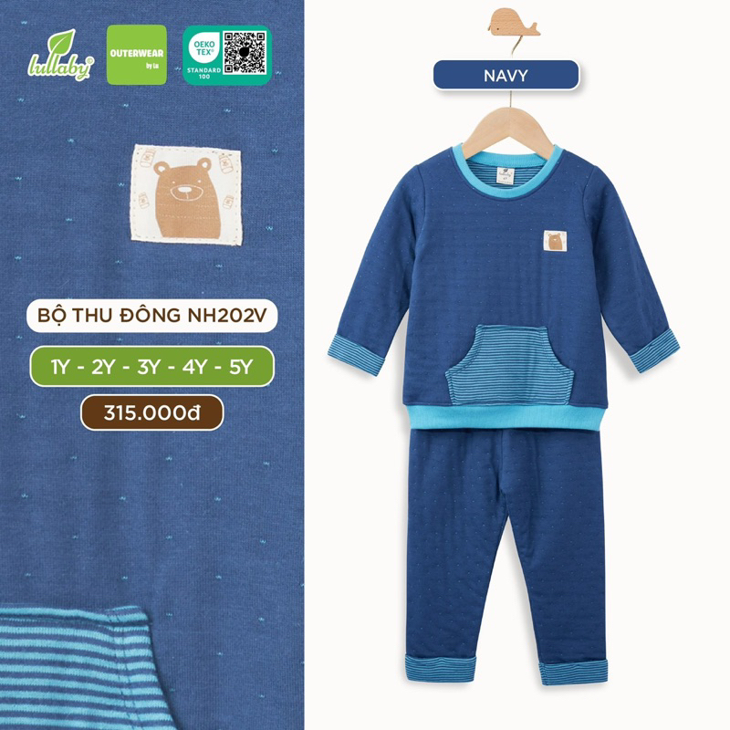 Bộ dài tay thu đông lullaby bé trai / gái NH202V  2023