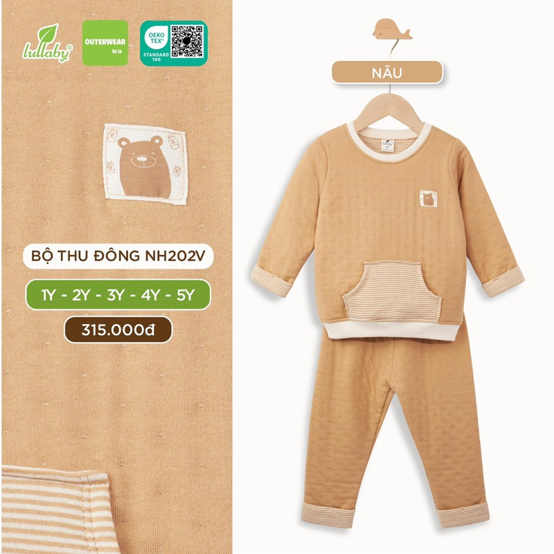 Bộ dài tay thu đông lullaby bé trai / gái NH202V  2023