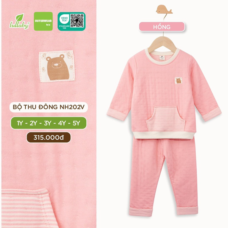 Bộ dài tay thu đông lullaby bé trai / gái NH202V  2023