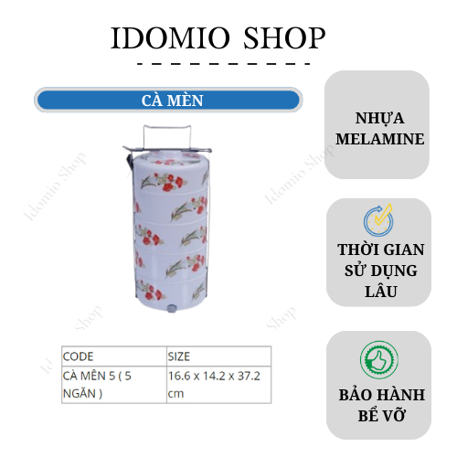 Cà Mèn 5 Ngăn Nhựa Melamine