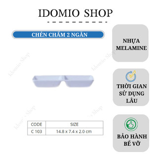 Chén Chấm Nhựa Melamine Hai Ngăn