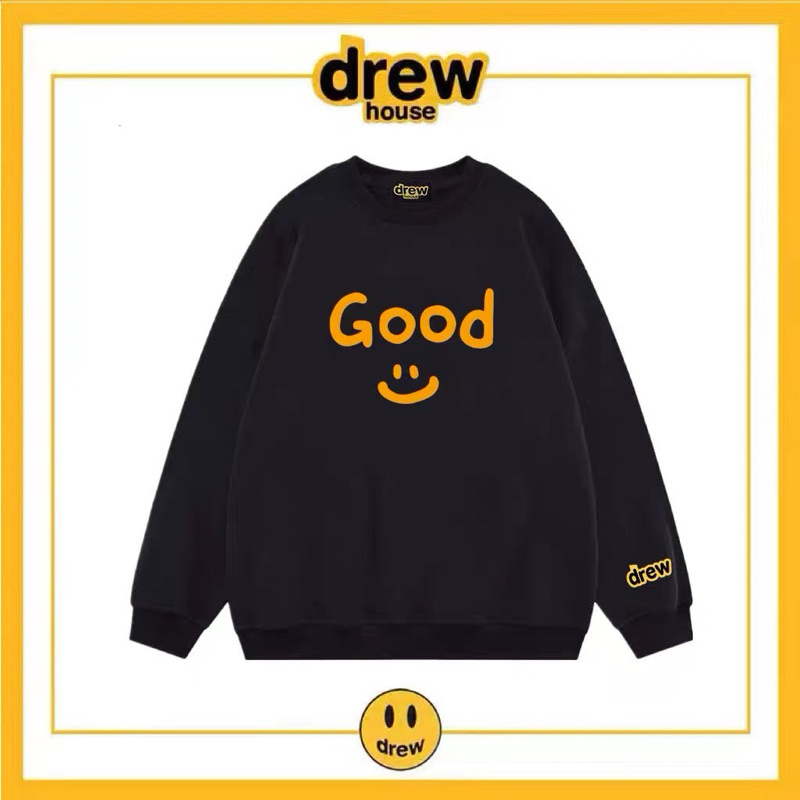 Áo nỉ da cá Sweater chữ Good vàng hai màu đen trắng, áo nỉ nam nữ đẹp mùa thu đông