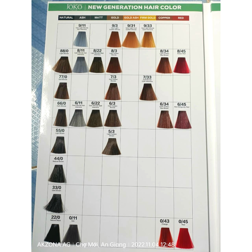 Kem nhuộm tóc Nhật Bản JOKO Japan  Kem nhuộm thế hệ mới - 100ml