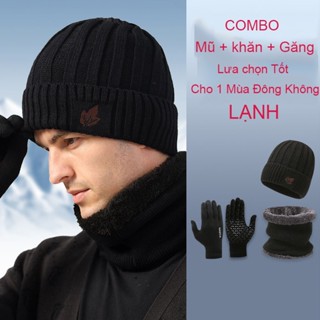 Mũ len nam nữ MARY mũ trùm đầu nón len kèm khăn quàng cổ ấm áp thời trang mùa đông