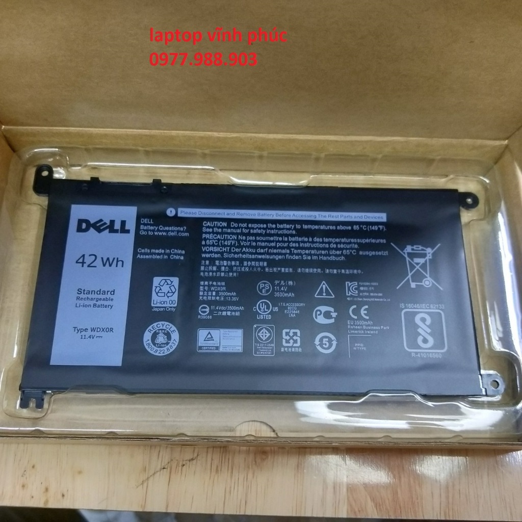 PIN DELL inspiron vostro 5468 7579 5480 3180 3189 3580 5368 7378 7368 5765 7569 7460 5567 5568 WDX0R ZIN 100%