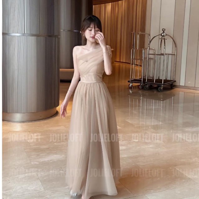 Váy Maxi Lệch Vai Dự Tiệc Đi Chơi Chất Voan Lưới V746 AĐ BOUTIQUE