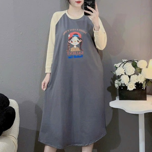 Váy Dài Tay Cô Gái Mặc Thai Kỳ Và Sau Sinh